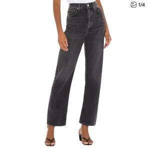 Agolde 90’s Loose High Rise Charcoal Black Denim Jeans Color: Photogram 28/5